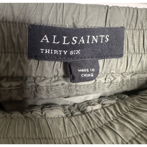 All Saints Cotton-Poplin Ontake Jogger Pants Ankle Zip Men's Sage Green Size 36 - Picture 5 of 6